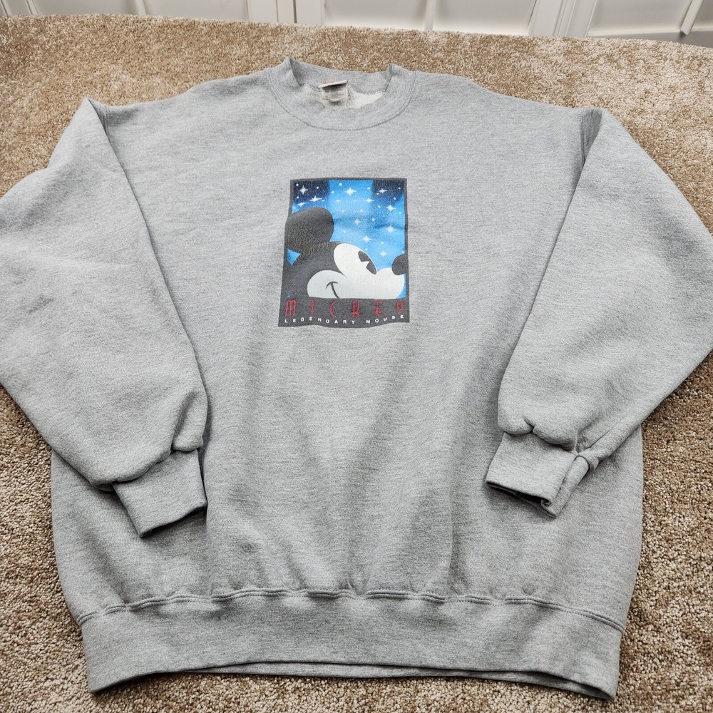 Vintage Mickey Legendary Mouse Sweatshirt Grey XL The Disney Store